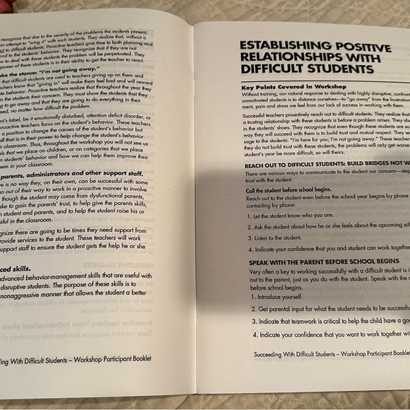 Succeeding with difficult students- workshop participant booklet- Lee Canter - Picture 3 of 7